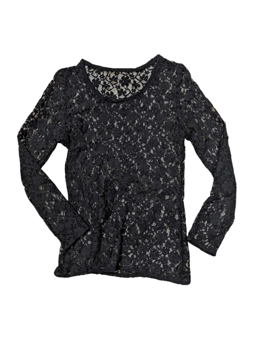 Top de encaje negro Talla S