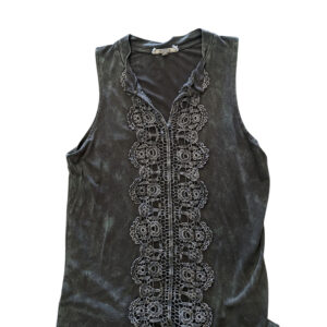 Top Y2K boho con encaje Talla S