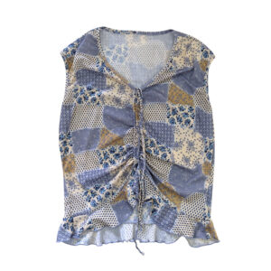 Top Y2K semitransparente mix prints Talla S