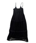 Vestido maxi vintage negro con tipo crochet Talla L