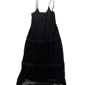Vestido maxi vintage negro con tipo crochet Talla L