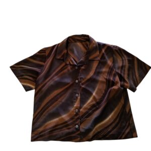 Blusa semicrop print degradado café Talla M