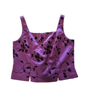 Top vintage tela satinada con flores Tallas XL