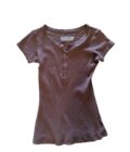 Blusa tipo playera café Y2K Talla S