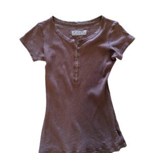 Blusa tipo playera café Y2K Talla S