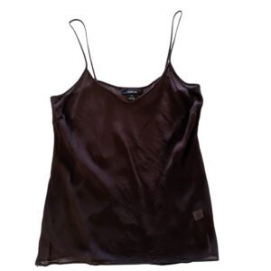 Top café Y2K semitransparente 100% rayón